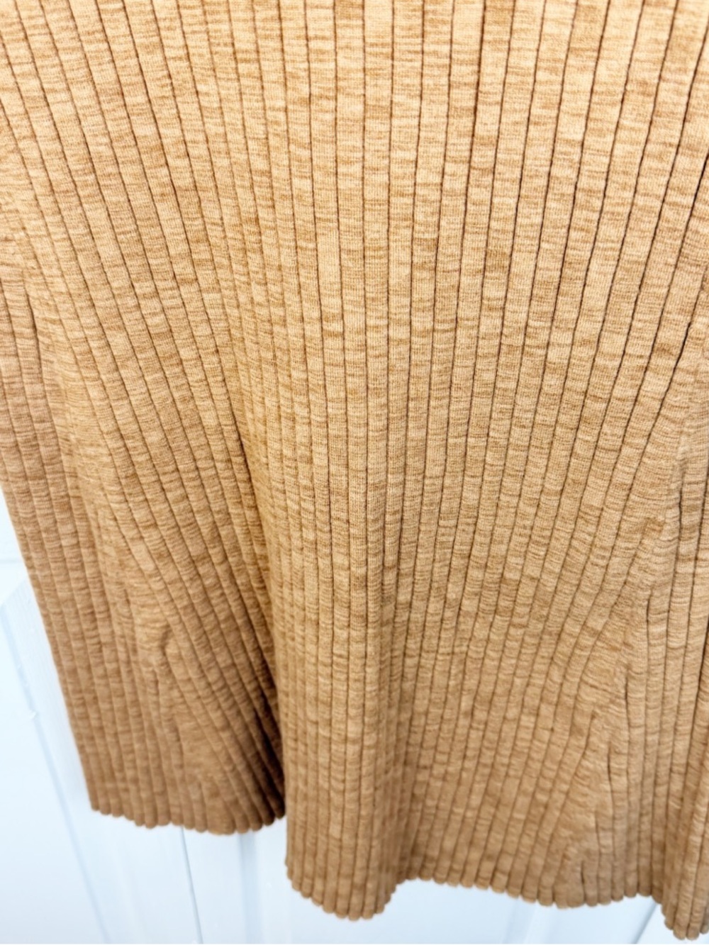 LOFT Ribbed Knit Midi Size M Rust Tan Brown Long Sleeve Collared Sweater Dress - Picture 6 of 14